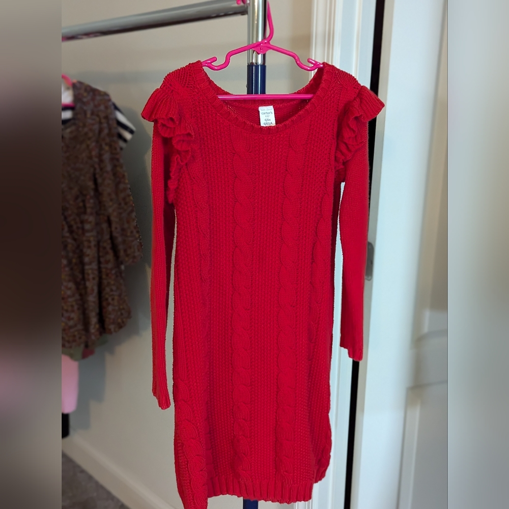 Girls ruffle sleeve dress